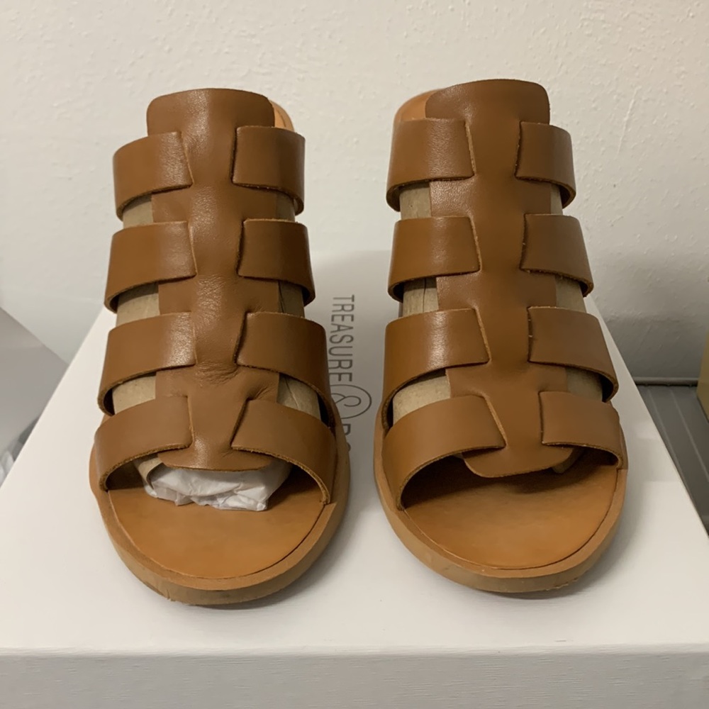 Treasure & Bond tan leather slide